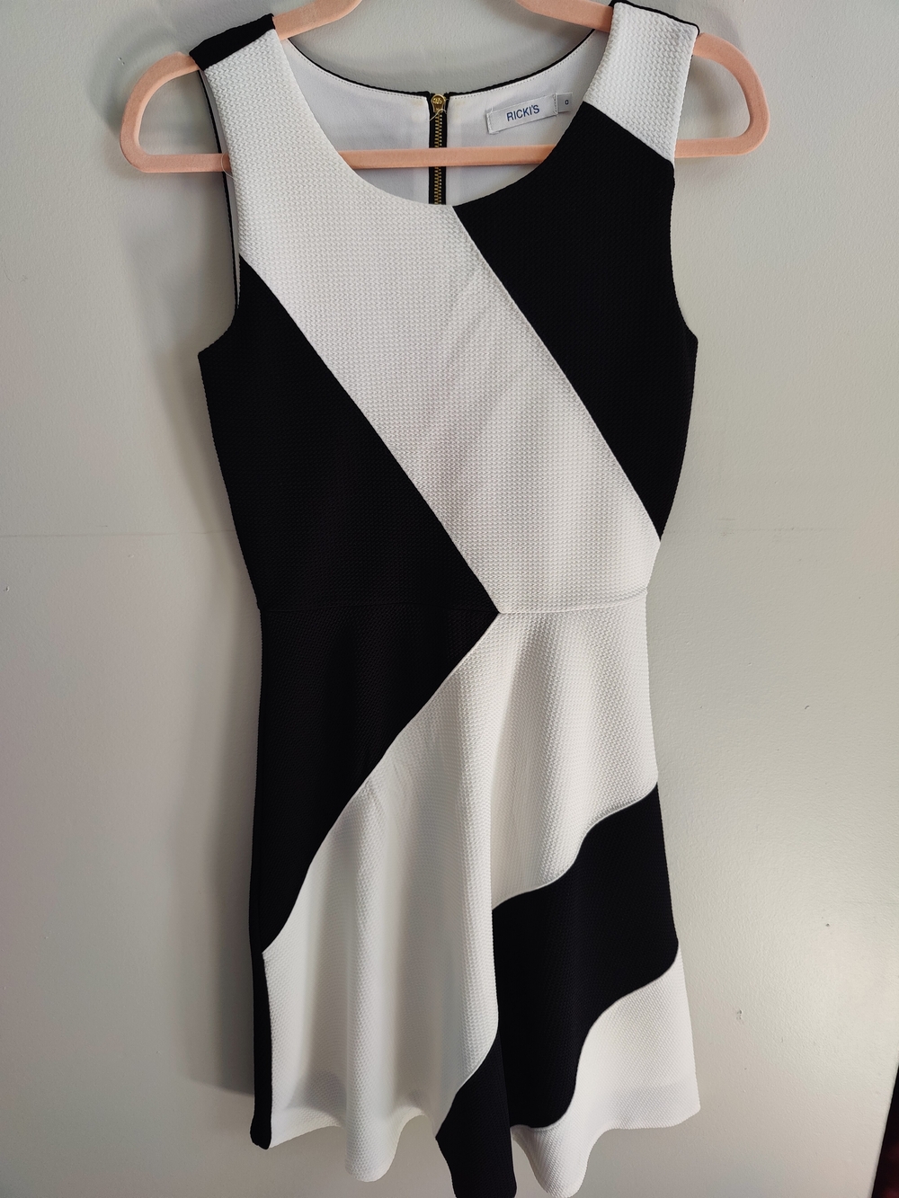 Ricki's Black and White Geometric Sleeveless Mini Dress Size 0